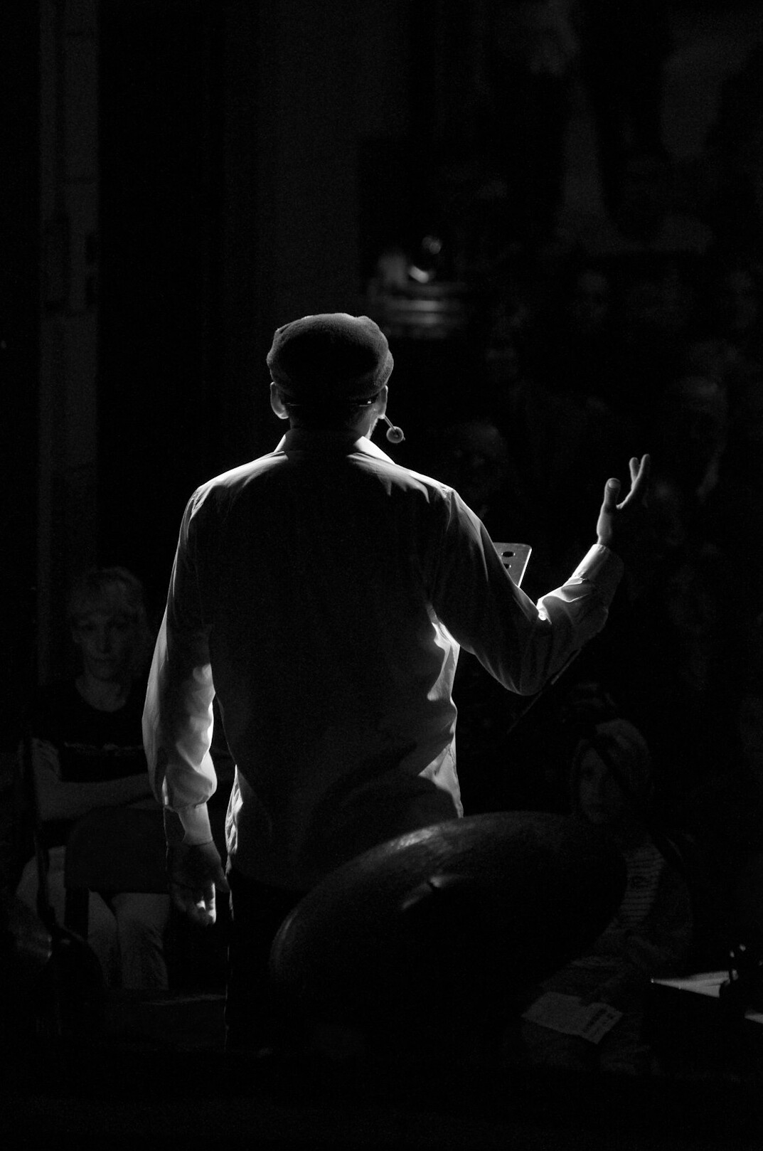 executive giving speech on stage