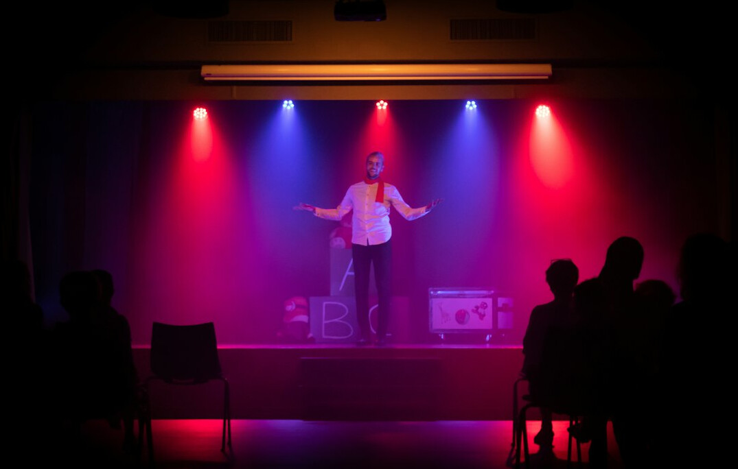 business leader on stage